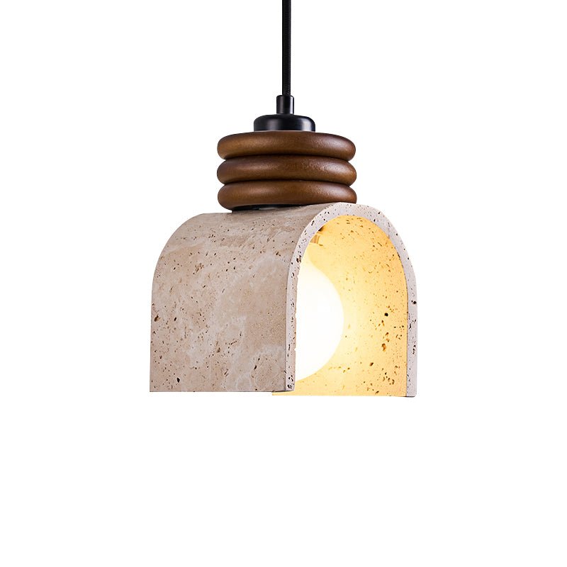 Arcolo Travertine Pendant Light – Sculptural Natural Stone Hanging Lamp