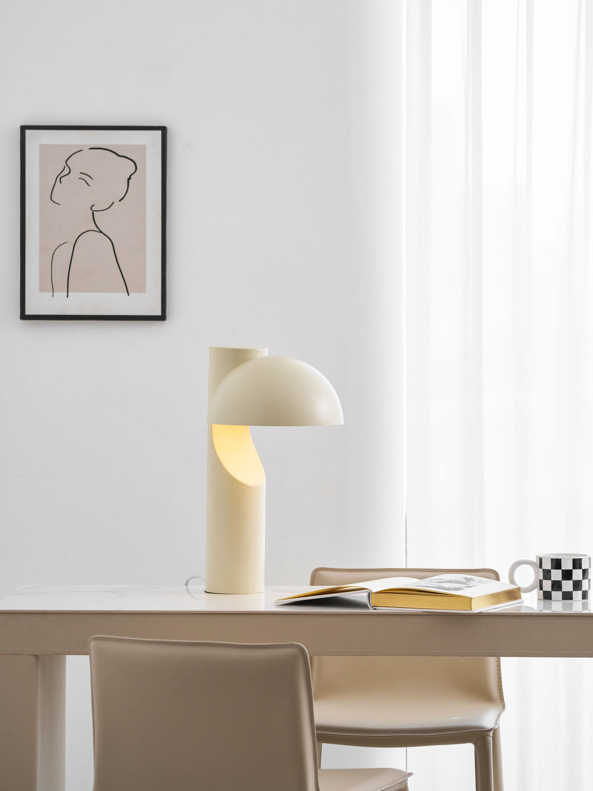 Arcora Minimalist LED Table Lamp with Arched Dome Shade