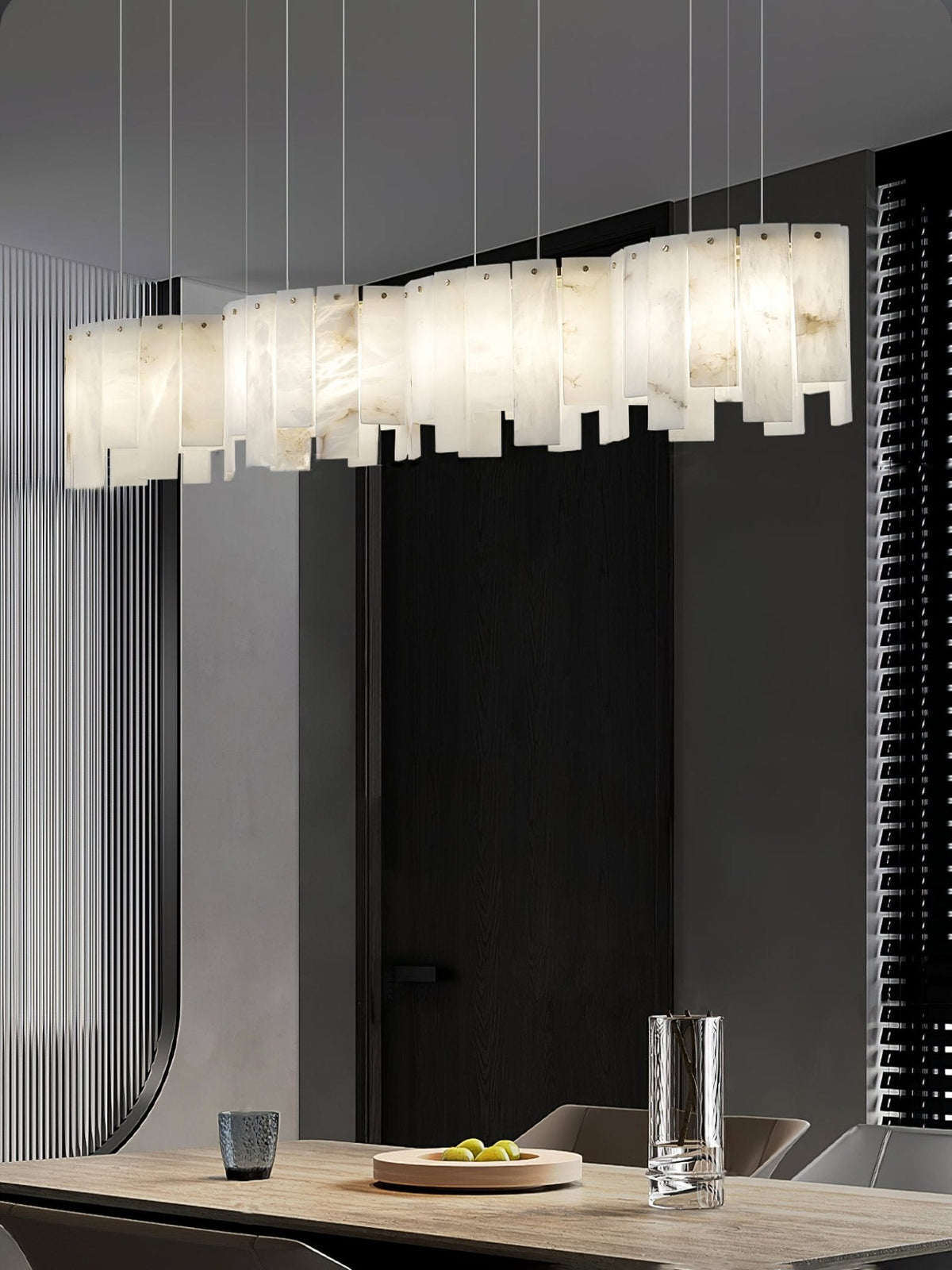 Arctora Alabaster Pendant Light – Sculptural Modern Chandelier
