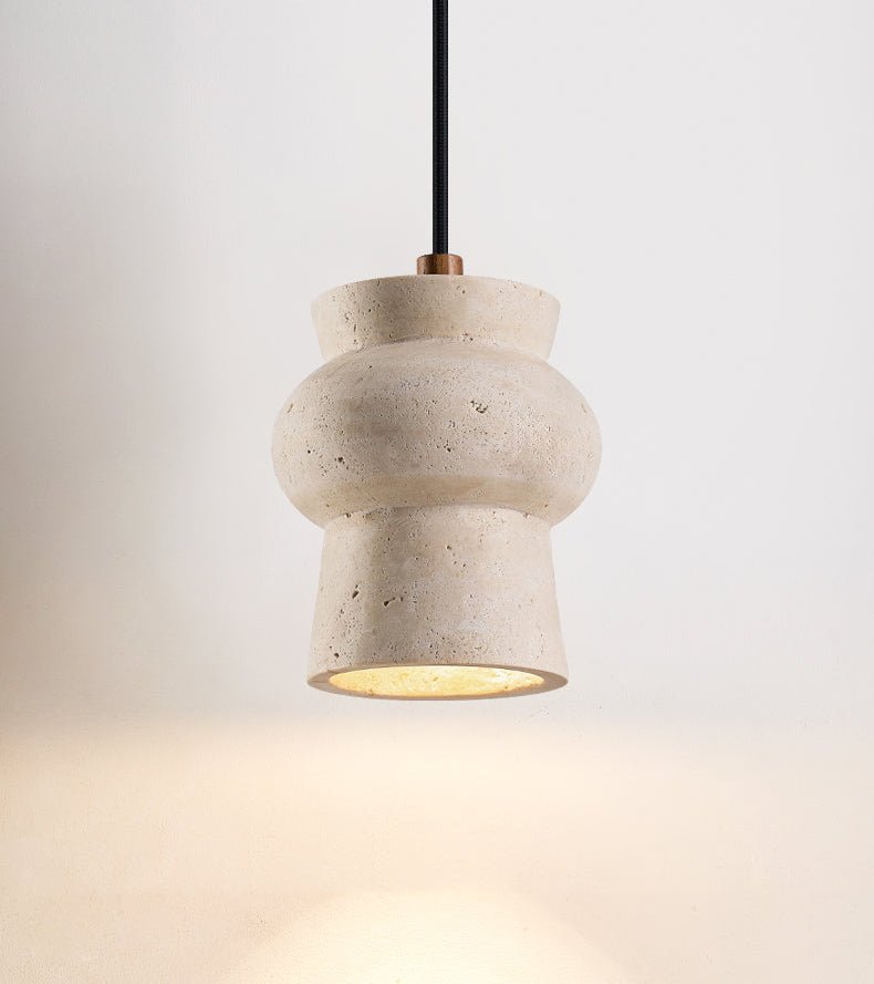 Arcus Travertine Pendant Light – Sculptural Natural Stone Hanging Lamp
