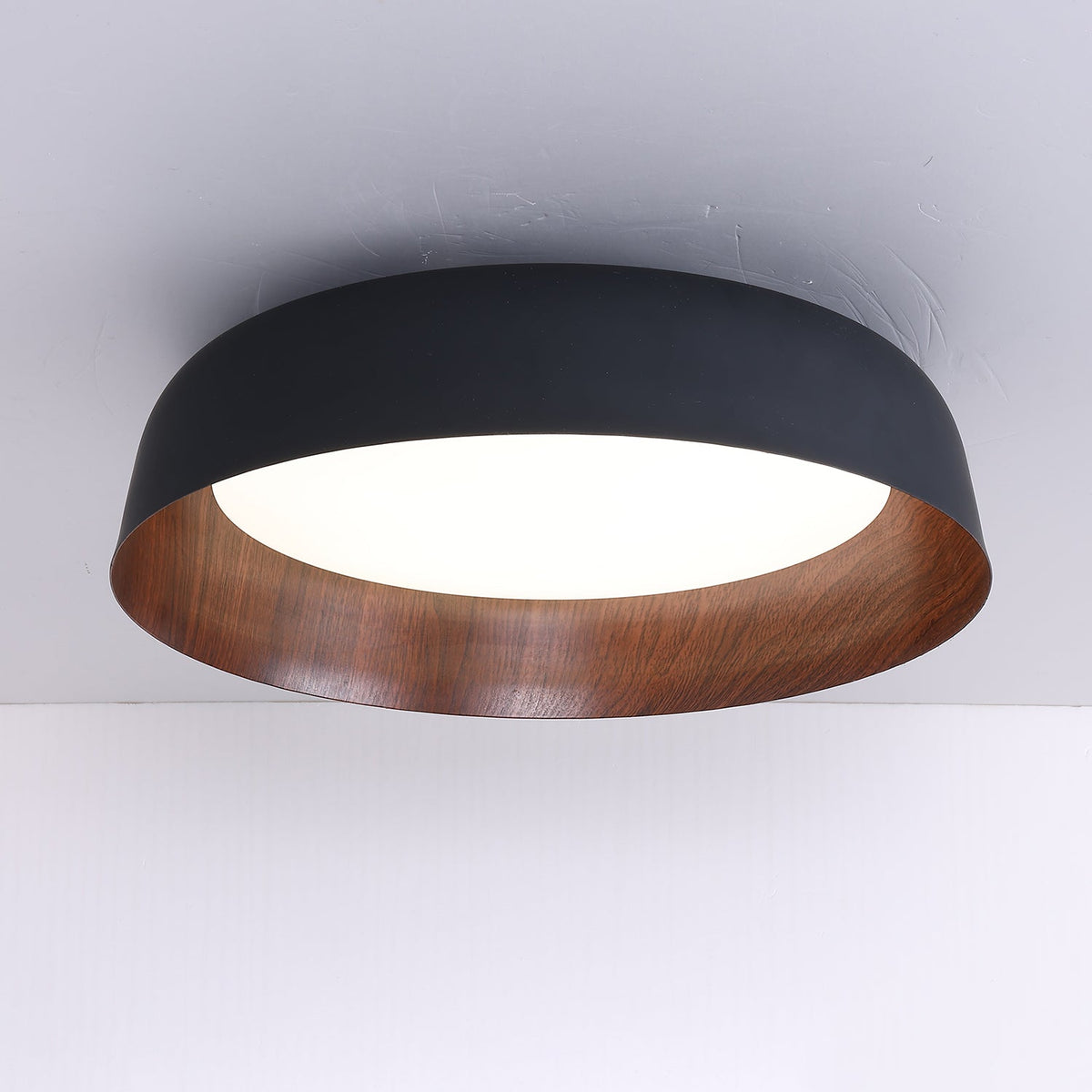 Arcwood LED Flush Mount Ceiling Light in Walnut Wood Grain