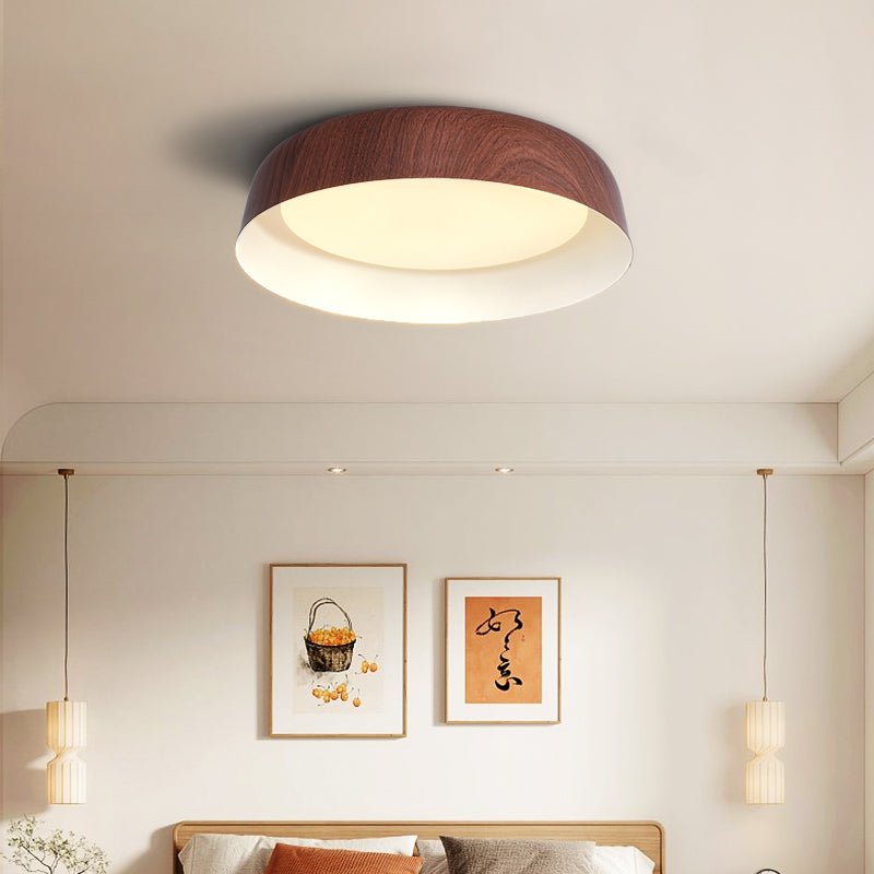 Arcwood LED Flush Mount Ceiling Light in Walnut Wood Grain