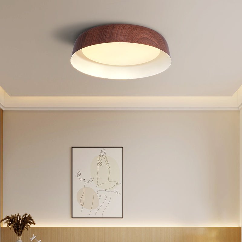 Arcwood LED Flush Mount Ceiling Light in Walnut Wood Grain