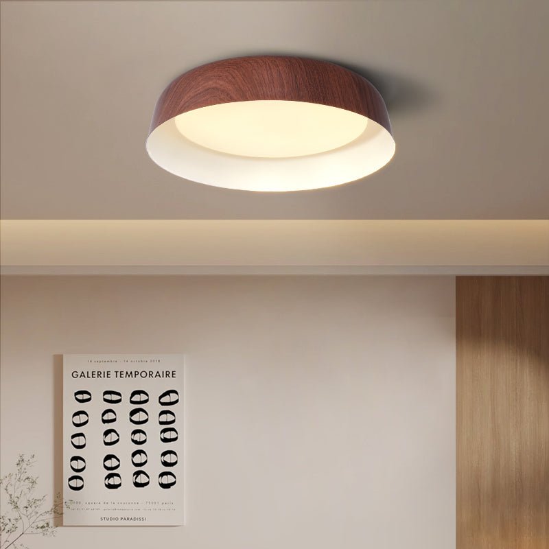 Arcwood LED Flush Mount Ceiling Light in Walnut Wood Grain