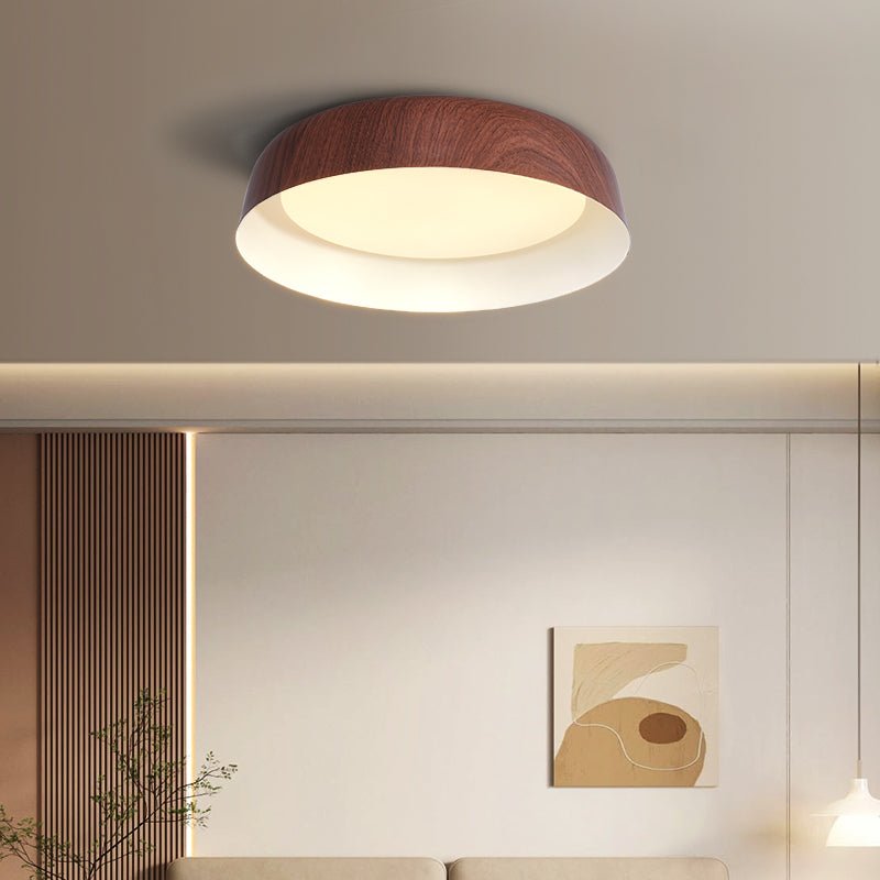 Arcwood LED Flush Mount Ceiling Light in Walnut Wood Grain