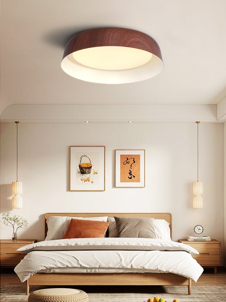 Arcwood LED Flush Mount Ceiling Light in Walnut Wood Grain
