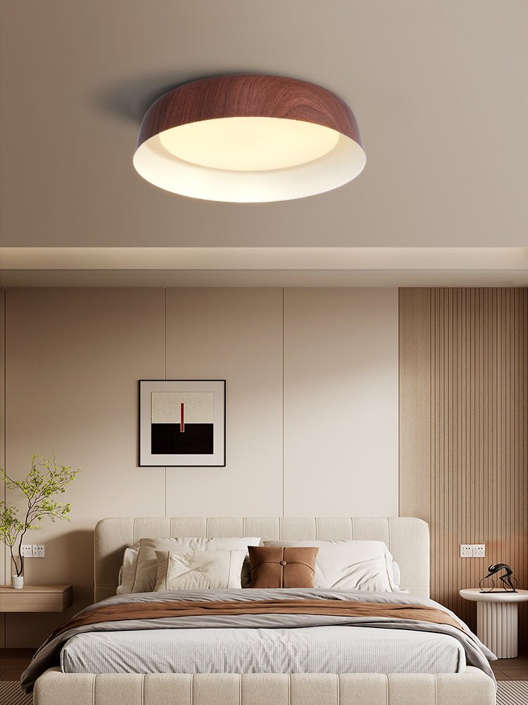Arcwood LED Flush Mount Ceiling Light in Walnut Wood Grain