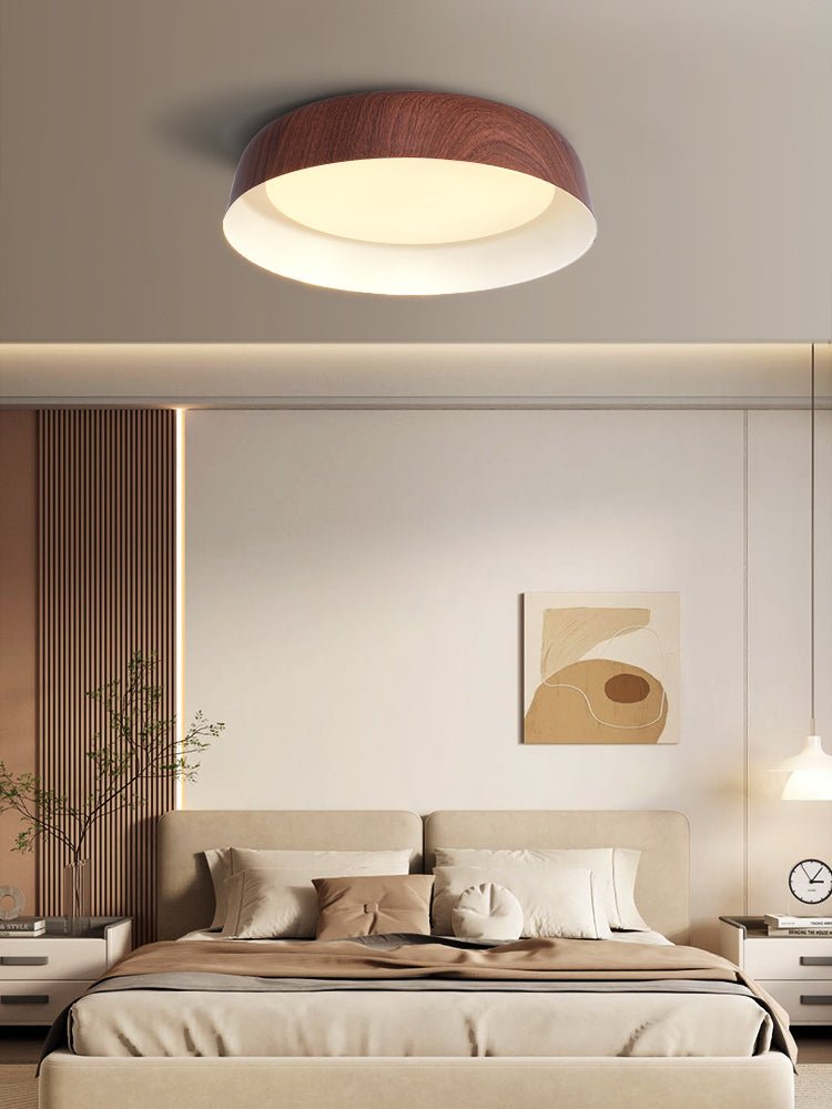 Arcwood LED Flush Mount Ceiling Light in Walnut Wood Grain