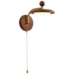 Arcwood Saucer Wall Sconce in Walnut and Brass
