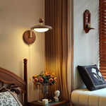 Arcwood Saucer Wall Sconce in Walnut and Brass