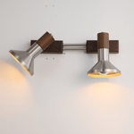 Ardell Dual Spotlight Wall Sconce in Walnut and Nickel