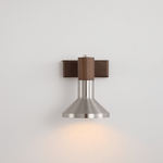 Ardell Dual Spotlight Wall Sconce in Walnut and Nickel