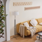 Ardell Modern Floor Lamp with Fabric Shade and Brass Accents