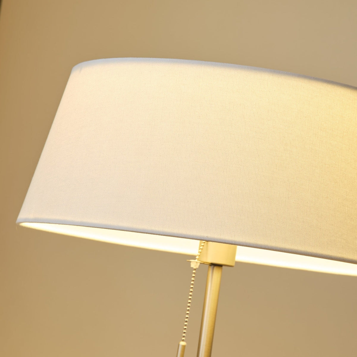 Ardell Modern Floor Lamp with Fabric Shade and Brass Accents