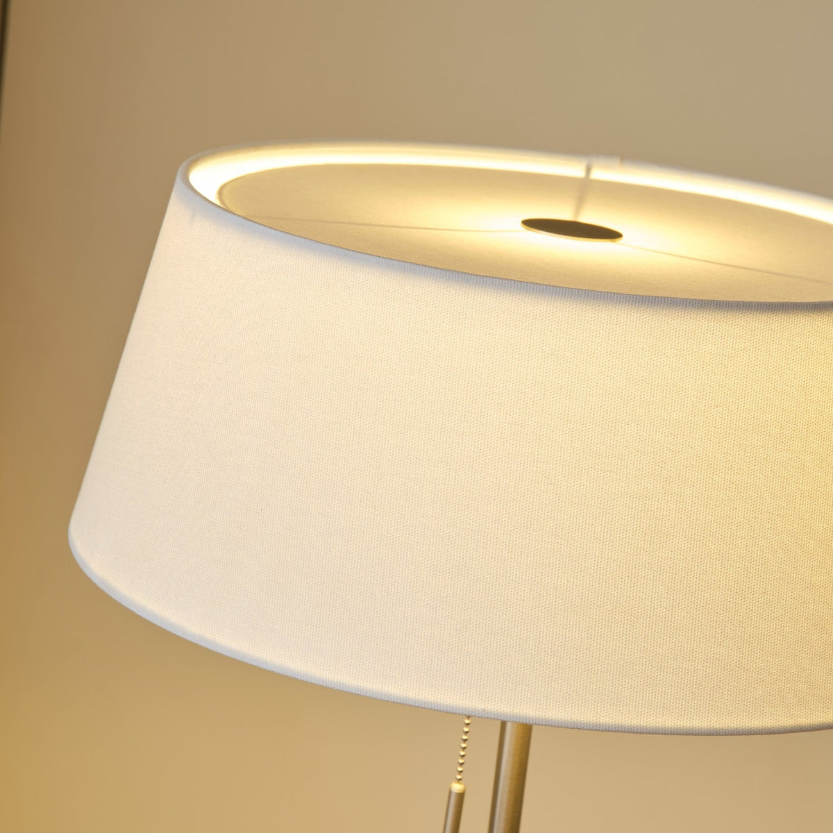 Ardell Modern Floor Lamp with Fabric Shade and Brass Accents