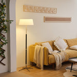 Ardell Modern Floor Lamp with Fabric Shade and Brass Accents