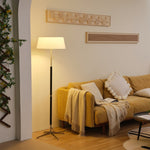 Ardell Modern Floor Lamp with Fabric Shade and Brass Accents