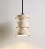 Ardelle Travertine Pendant Light – Natural Stone Sculptural Hanging Lamp