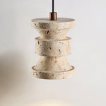 Ardelle Travertine Pendant Light – Natural Stone Sculptural Hanging Lamp