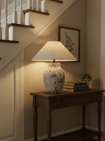 Arden Textured Clay Table Lamp with Linen Shade for Living Room and Bedroom