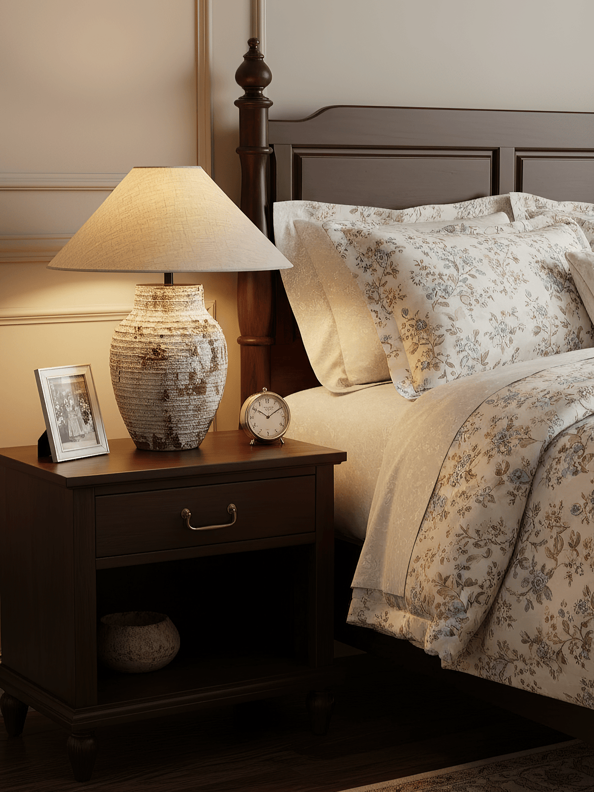 Arden Textured Clay Table Lamp with Linen Shade for Living Room and Bedroom