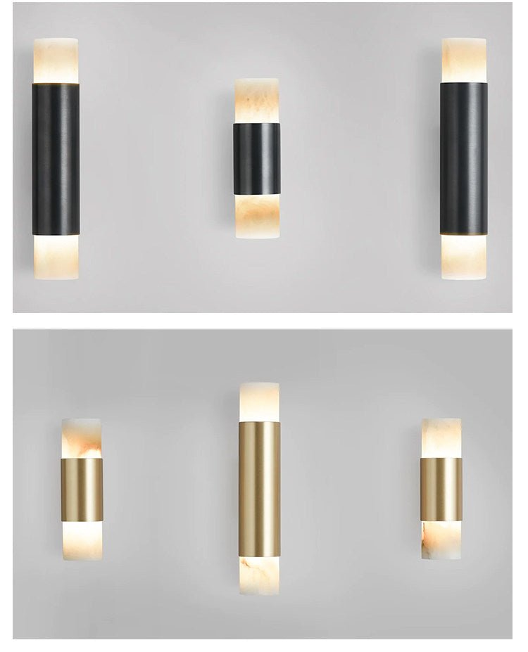 Arden Alabaster Wall Sconce in Brushed Brass