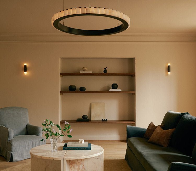 Arden Alabaster Wall Sconce in Brushed Brass
