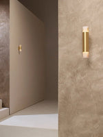 Arden Alabaster Wall Sconce in Brushed Brass