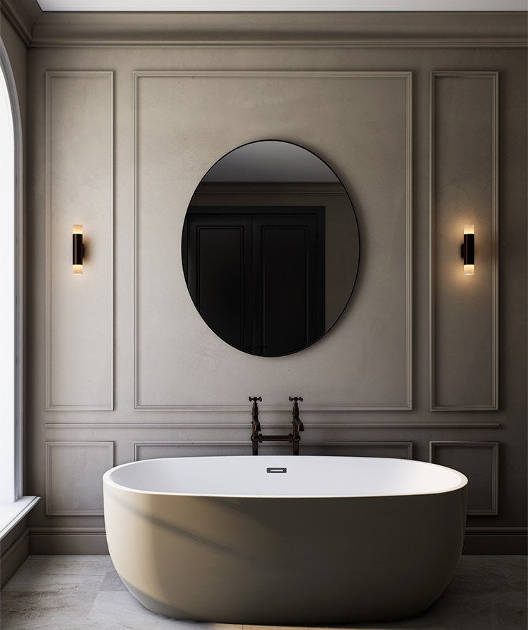 Arden Alabaster Wall Sconce in Brushed Brass