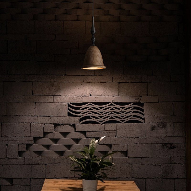 Arden Wood Pendant Light – Handcrafted Modern Hanging Lamp for Dining and Kitchen