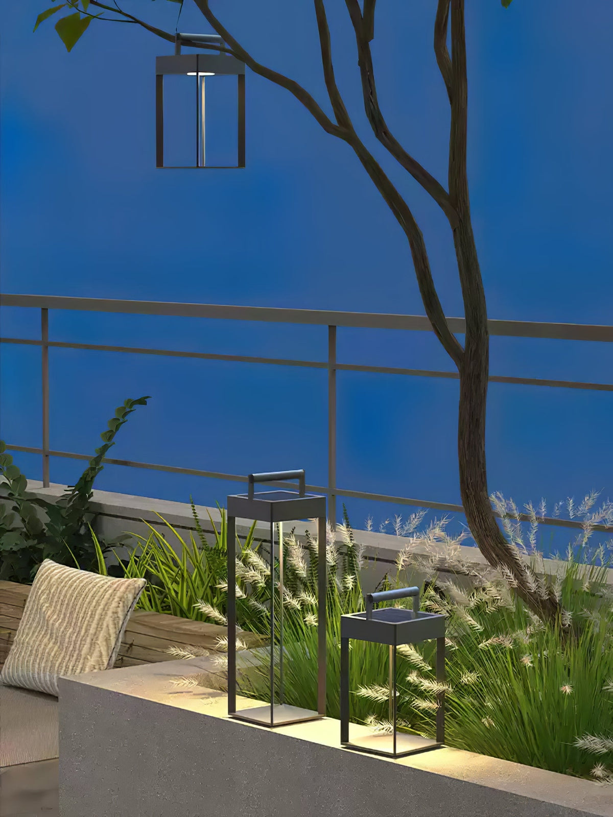 Arden Solar Lantern – Modern Outdoor Table Lamp with Handle