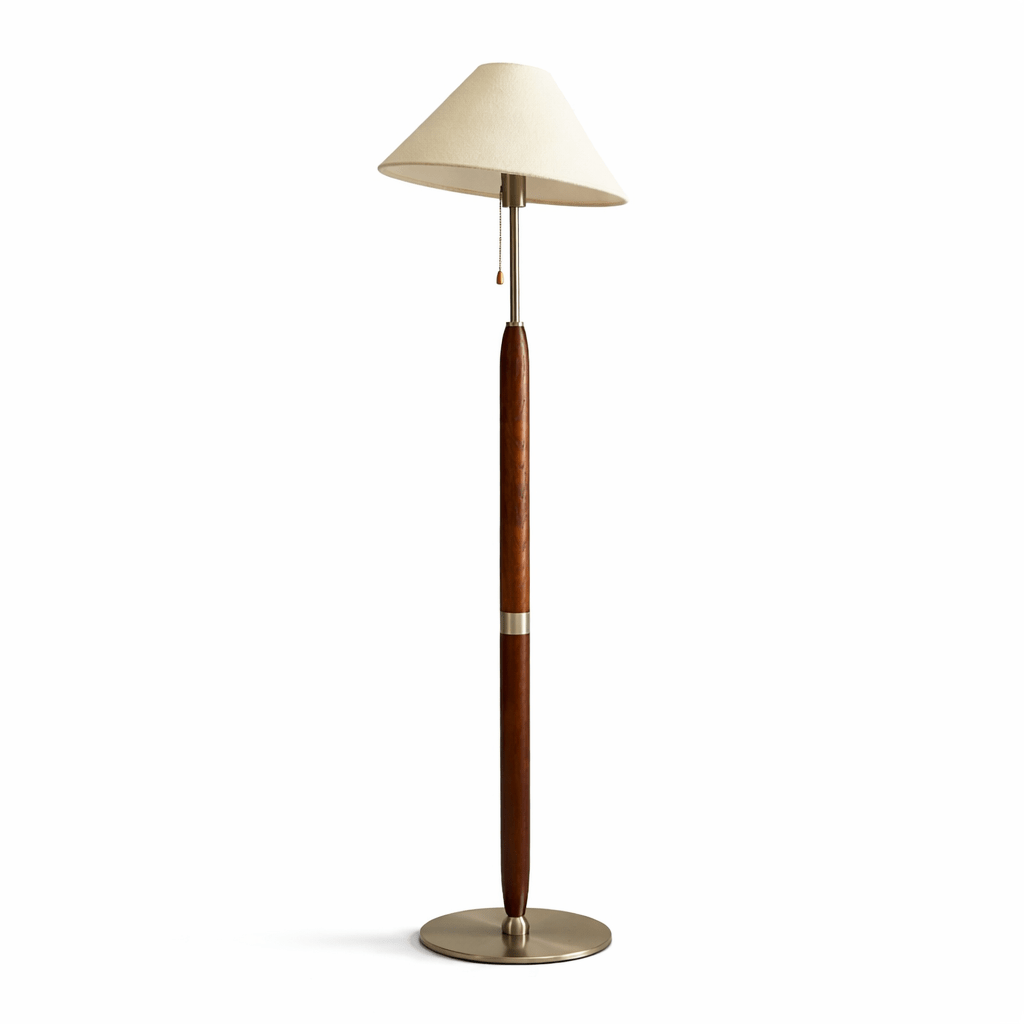Arden Wood Floor Lamp – Modern Natural Wooden Standing Light for Living Room & Bedroom