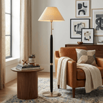 Arden Wood Floor Lamp – Modern Natural Wooden Standing Light for Living Room & Bedroom