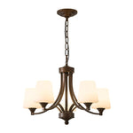 Ardena Classic Chandelier — Bronze & Frosted Glass Pendant Light