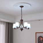 Ardena Classic Chandelier — Bronze & Frosted Glass Pendant Light
