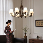 Ardena Classic Chandelier — Bronze & Frosted Glass Pendant Light