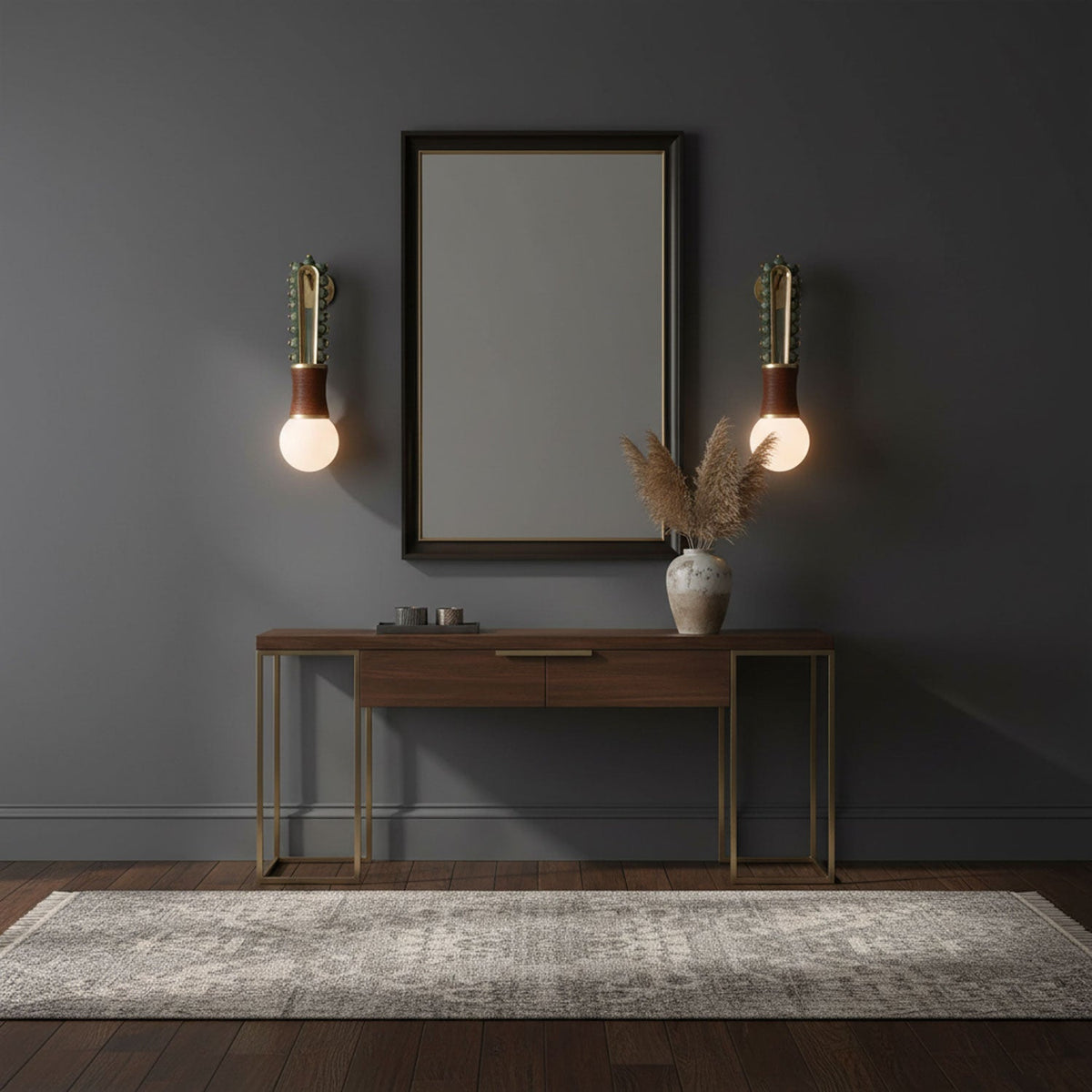 Ardora Wall Lamp — Natural Stone & Brass Sculptural Sconce