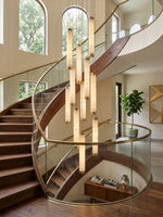 Aria Alabaster Pendant Light – Modern Brass LED Chandelier for Dining Room & Foyer