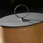 Arlette Solar Lantern Outdoor Lamp with Rattan Shade