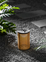 Arlette Solar Lantern Outdoor Lamp with Rattan Shade