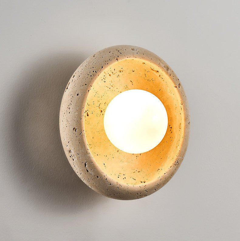 Arlo Travertine Wall Sconce — Organic Modern Stone Lighting
