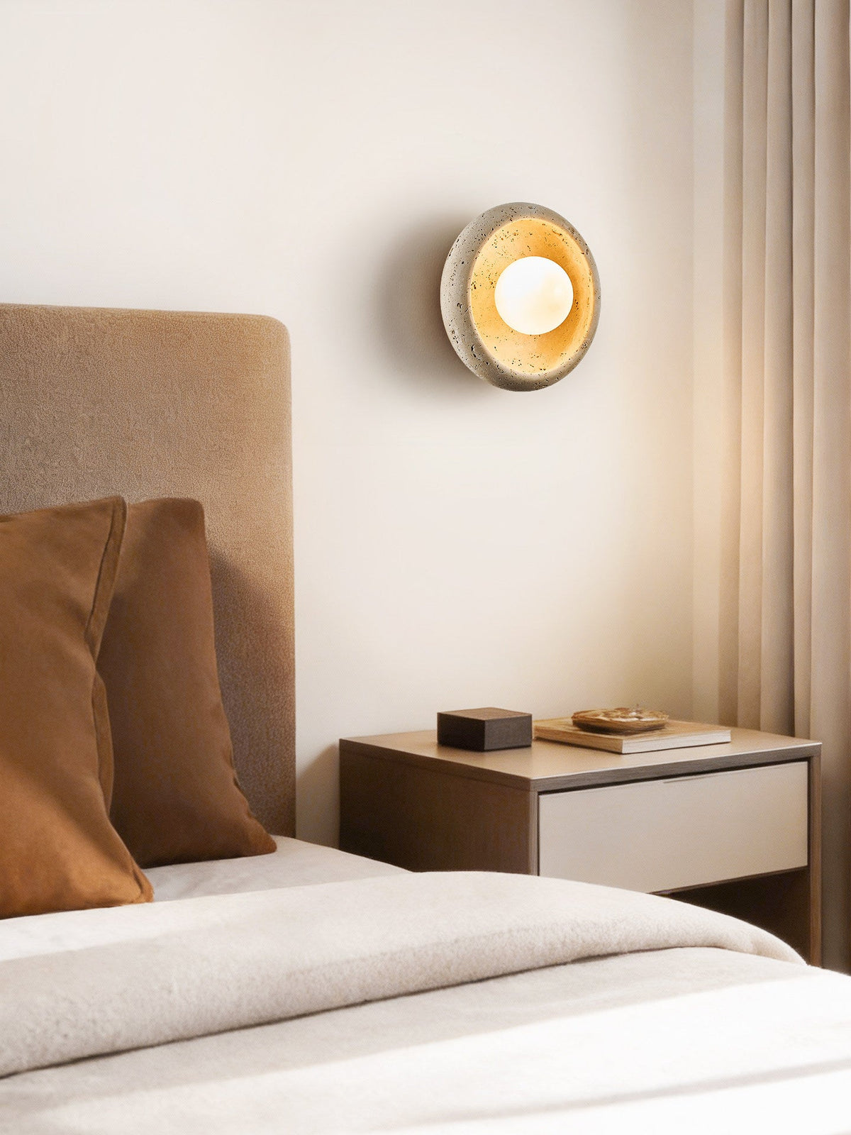 Arlo Travertine Wall Sconce — Organic Modern Stone Lighting