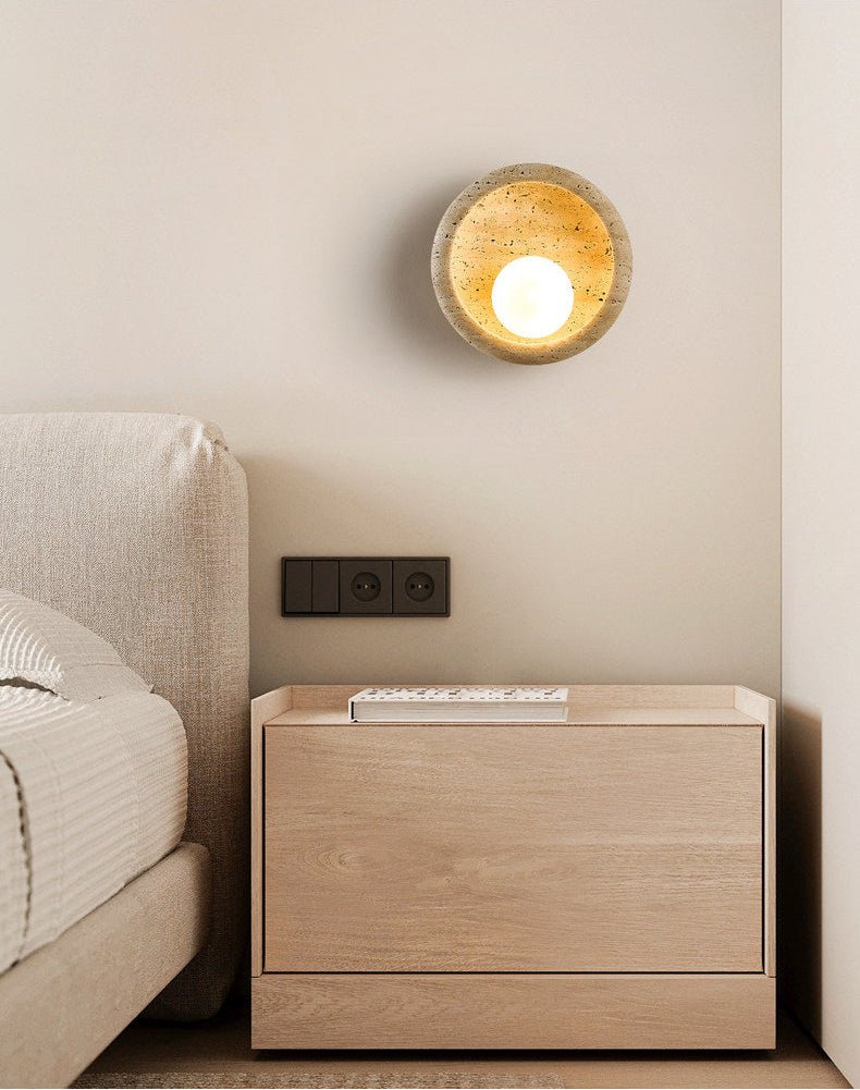 Arlo Travertine Wall Sconce — Organic Modern Stone Lighting