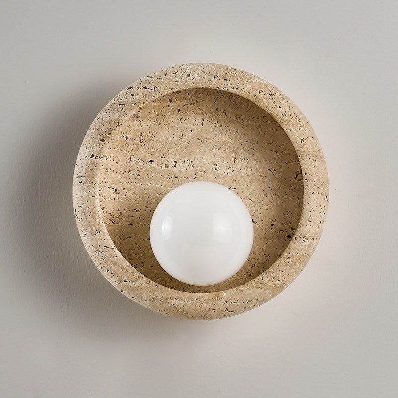 Arlo Travertine Wall Sconce — Organic Modern Stone Lighting