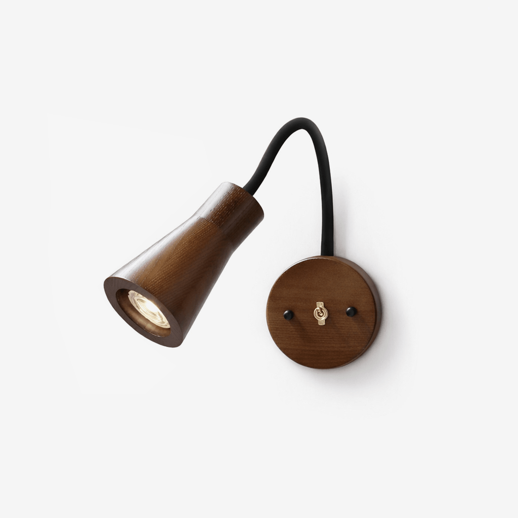 Arlo Sculpted Wood Wall Sconce – Modern Minimalist Bedside Lighting