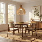 Arova Wood Pendant Light – Handcrafted Natural Wood Slat Lamp for Dining & Living Spaces