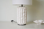 Arroyo Sculpted Ceramic Table Lamp with White Drum Shade
