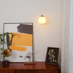 Art Deco Plug-In Wall Sconce with Glass Shade in Gold or Chrome