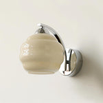 Art Deco Plug-In Wall Sconce with Glass Shade in Gold or Chrome