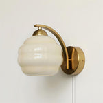Art Deco Plug-In Wall Sconce with Glass Shade in Gold or Chrome